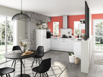 Couleurs cuisine en U : nos astuces déco