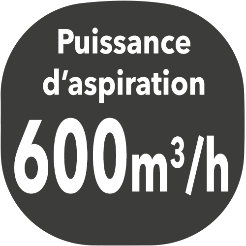 small hotte puissance aspiration 600m3