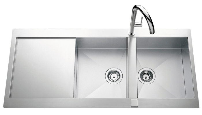 Evier inox 2 bacs