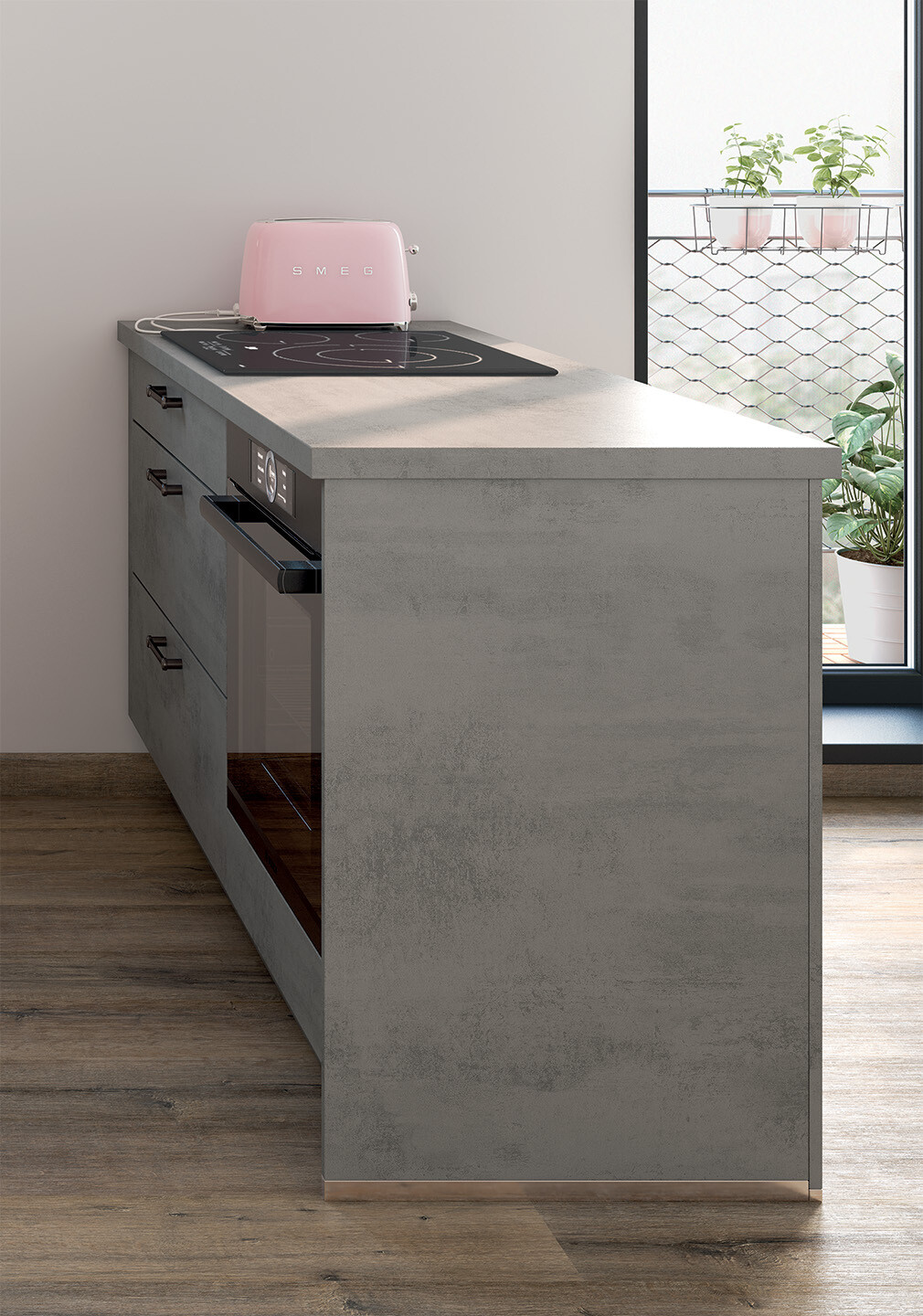 ARIA béton gris ardoise petit îlot