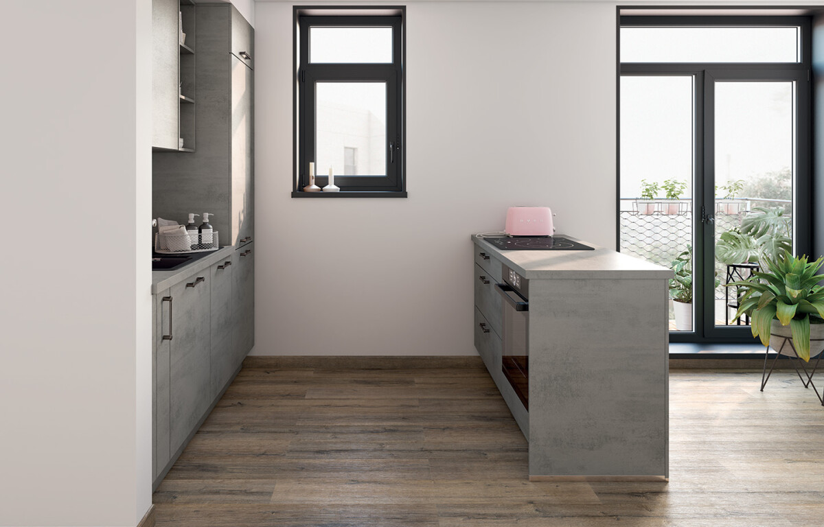 ARIA béton gris ardoise petit îlot