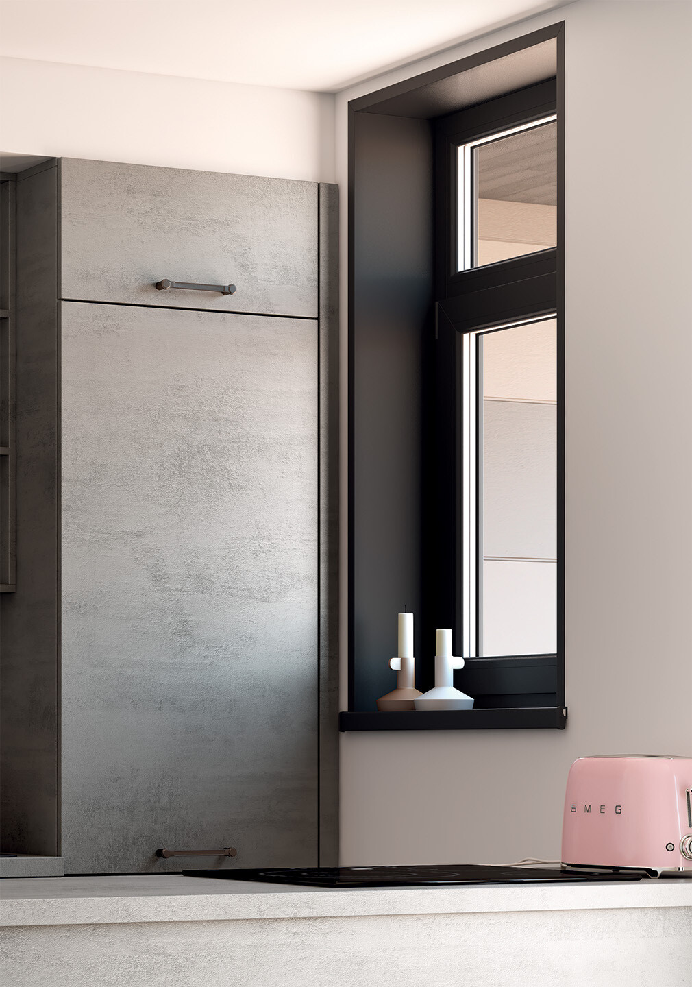 ARIA béton gris ardoise petit îlot