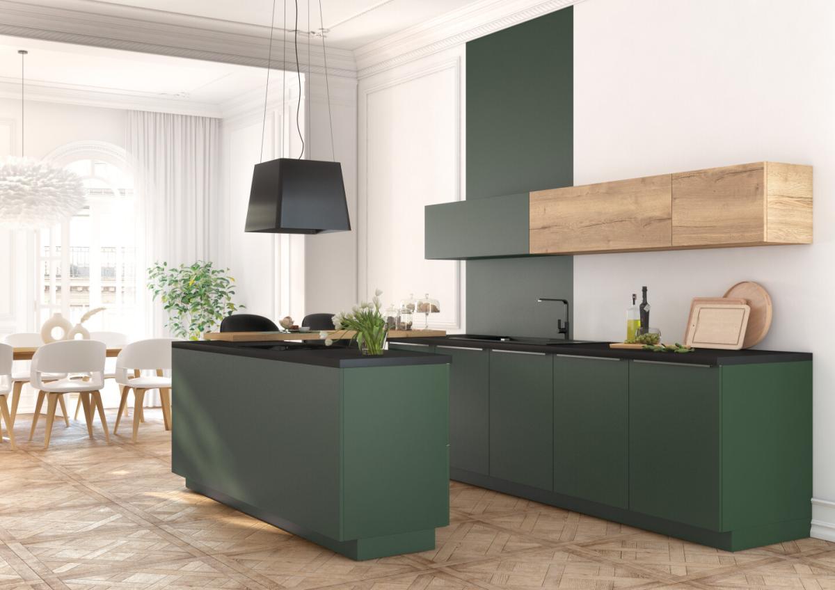 Cuisine verte pour un intérieur joyeux et apaisé