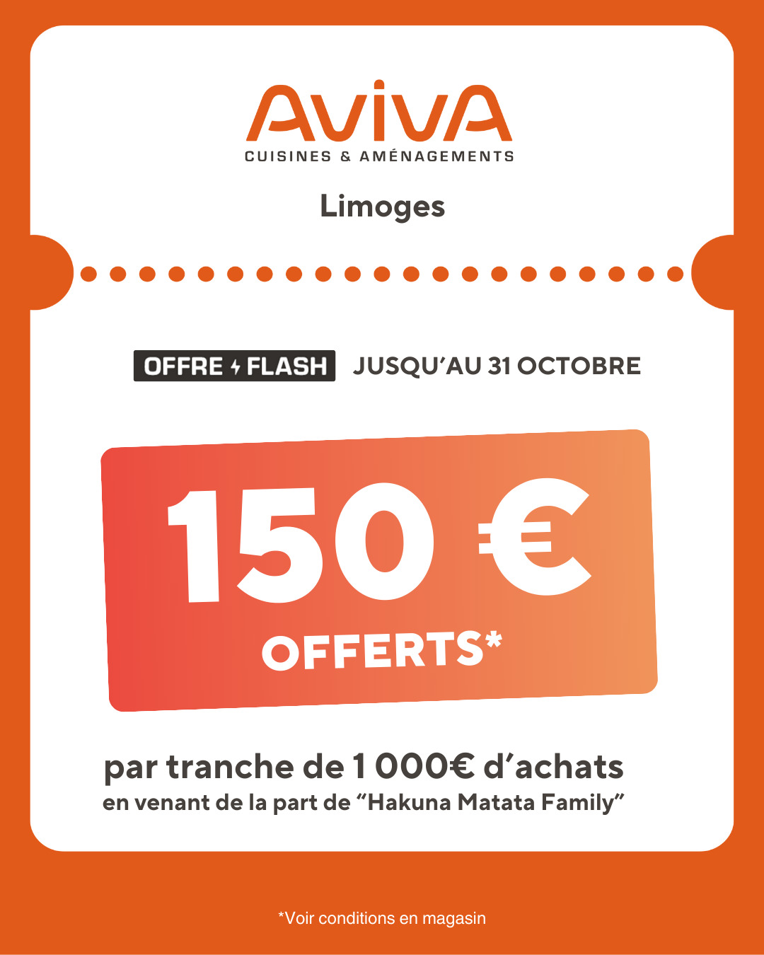 150€ offerts par tranche de 1000€* !