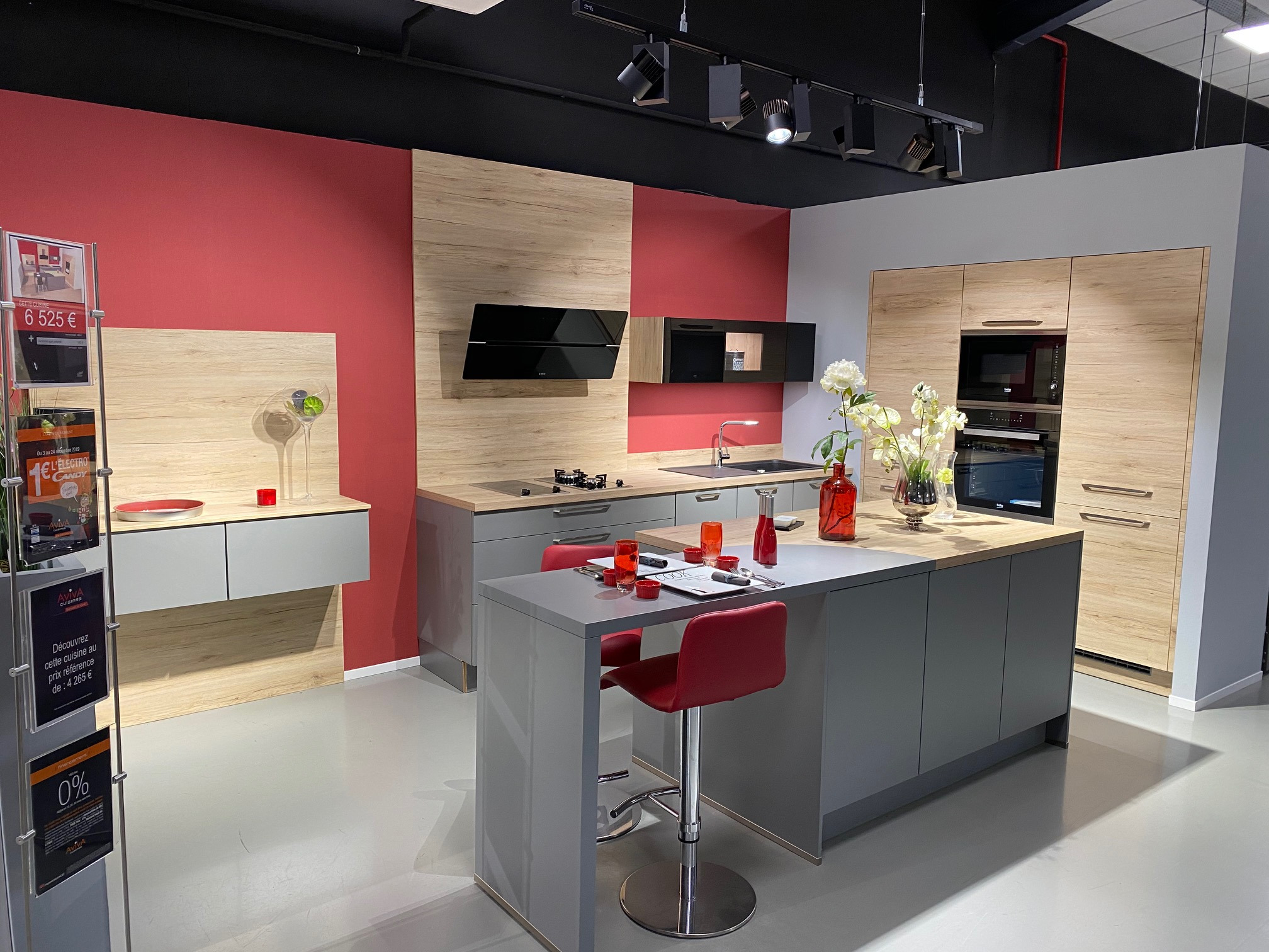 Destockage - Expo Elina Gris Mineral Chene San Remo Cuisines AvivA Destockage - Expo Elina Gris Mineral Chene San Remo Cuisines AvivA